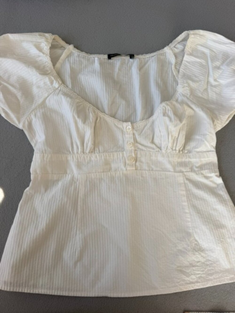 Brandy Melville women top casual, white top designed for teenagers. One Size